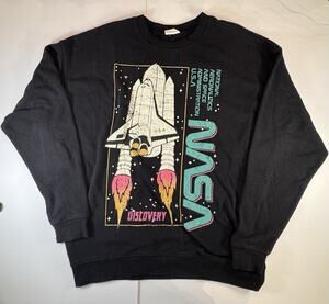 Grayson Threads NASA Discovery Space Shuttle Graphic Crewneck Sweatshirt M Neon